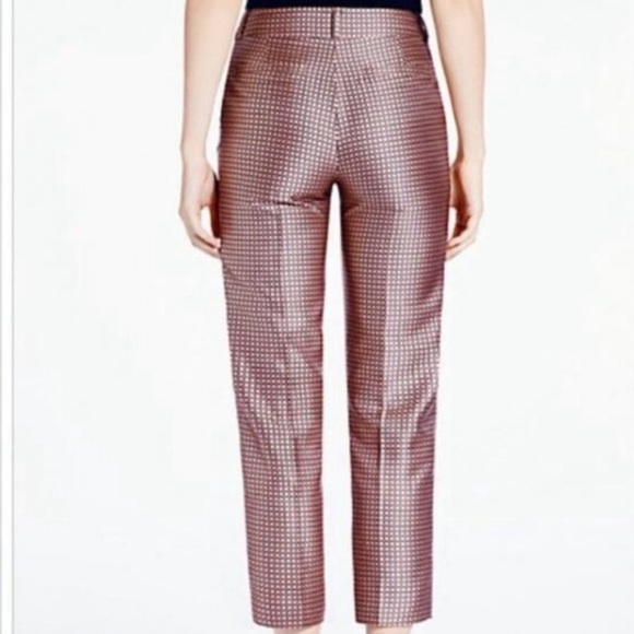 NWOT Kate Spade Margaux Rose Gold Metallic Ankle Pants - Picture 3 of 5